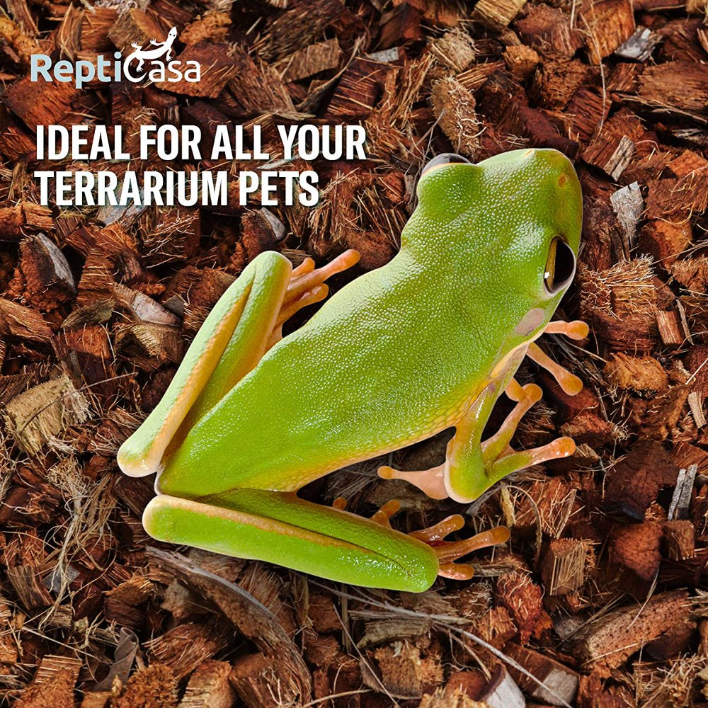 Repticasa Organic Coconut Chips Substrate Clean & Ready to Use for Reptiles, Snakes, Tortoise, and Amphibians, Natural Fiber Free Husks, Clean Breeding and Bedding Flooring, Odor Absorbing - 16 Quarts Animals & Pet Supplies > Pet Supplies > Reptile & Amphibian Supplies > Reptile & Amphibian Food ReptiCasa   