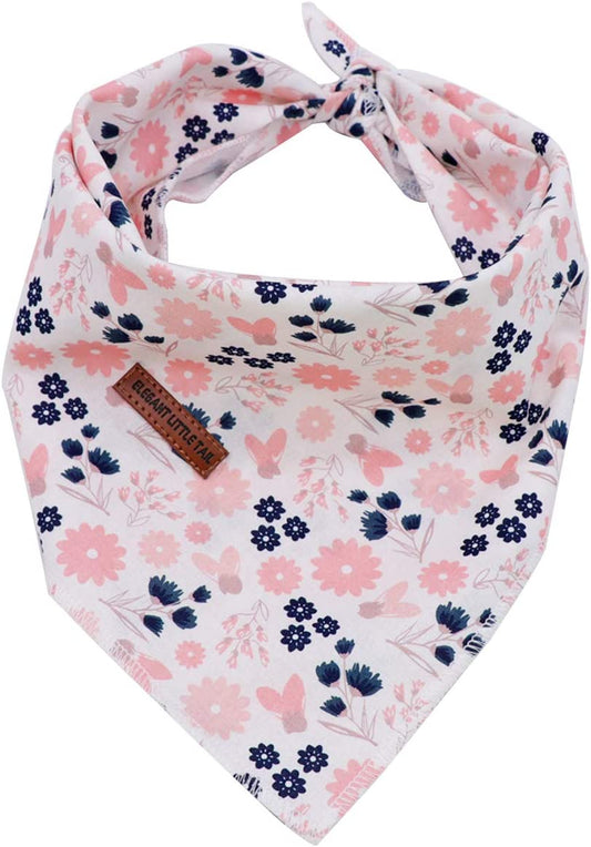 Elegant Little Tail Dog Bandana for Boy Girl Small Medium Large Dogs, Comfortable Dog Bibs Scarf, Adjustable Square Dog Kerchief Animals & Pet Supplies > Pet Supplies > Dog Supplies > Dog Apparel Elegant little tail Pink Large (Pack of 1) 