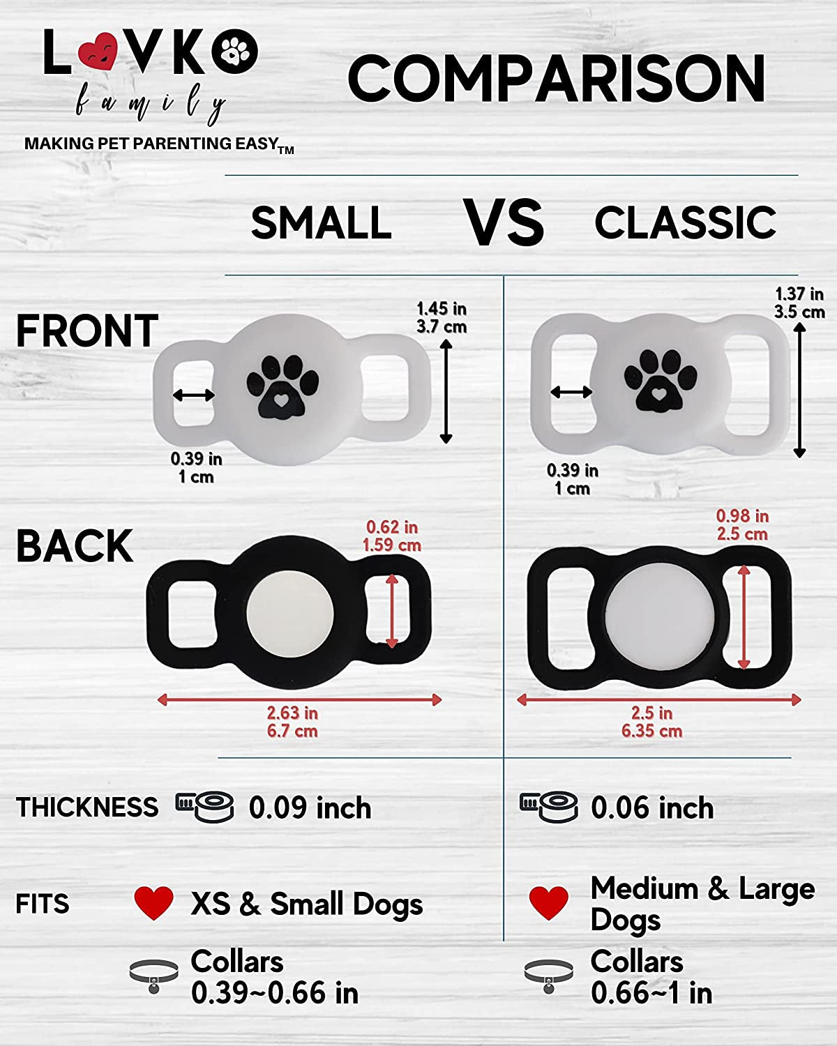 Airtag Dog Collar Holder – Available in Several Colors & Sizes - 2 Pack Silicone Dog Airtag Holder - Premium Dog Collar Airtag Holder - Apple Airtag Dog Collar Comfortably Fits Dogs & Cats Too! Electronics > GPS Accessories > GPS Cases LUVKO FAMILY   