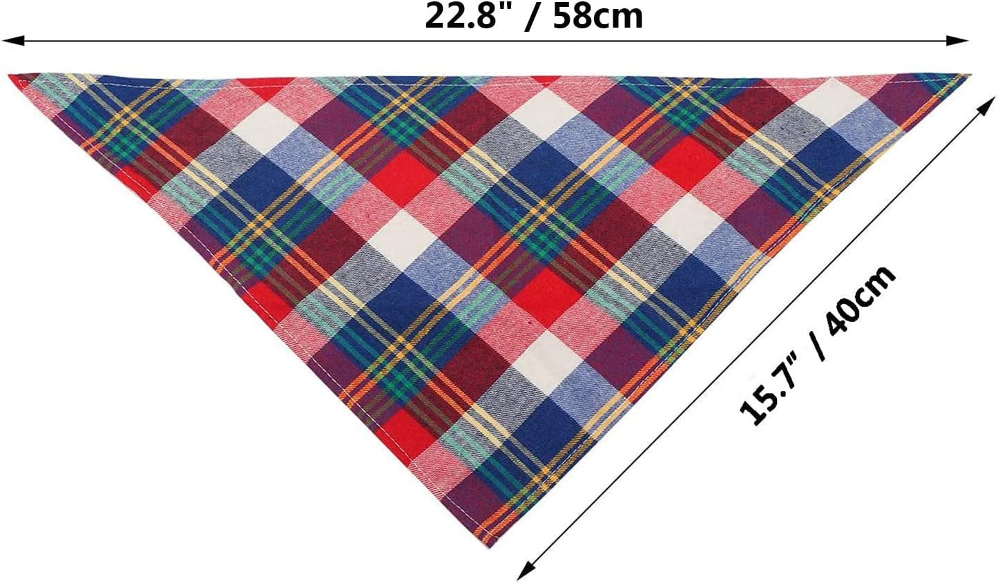 Segarty Dog Bandanas, 30 Pack 22.8"X15.7" Pet Triangle Scarf Plaid Bibs Accessories Bulk for Medium Small Dogs Cats Large Puppy Dogs, Adjustable Washable Reversible Boy Pets Birthday Kerchief Animals & Pet Supplies > Pet Supplies > Dog Supplies > Dog Apparel Petarty   