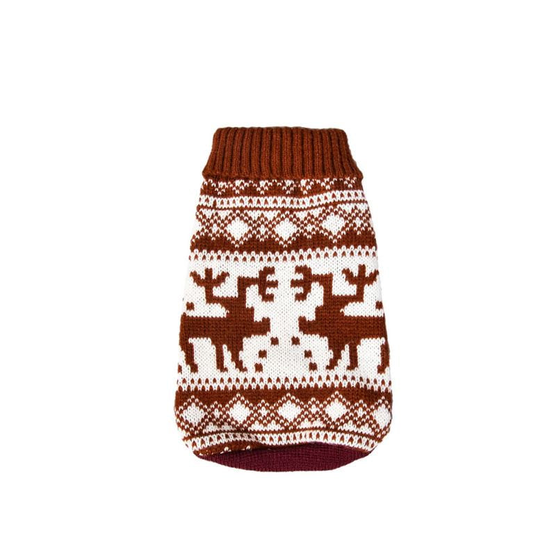 Pet Dog Cat Sweater, Christmas Thickened Elks Pattern Outwear, Doggy Autumn Winter Warm Jacket Coat Puppy Pet Cat Clothes Costume Apparel,Brown,M Animals & Pet Supplies > Pet Supplies > Cat Supplies > Cat Apparel LINKABC   