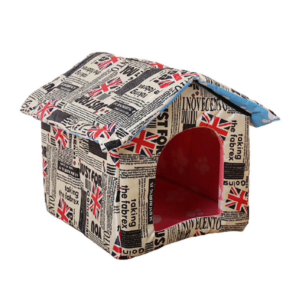 VERMON Waterproof Dog House Lovely Wear-Resistant Foldable Pet Shelter for Home Animals & Pet Supplies > Pet Supplies > Dog Supplies > Dog Houses VERMON M Beige Yellow 