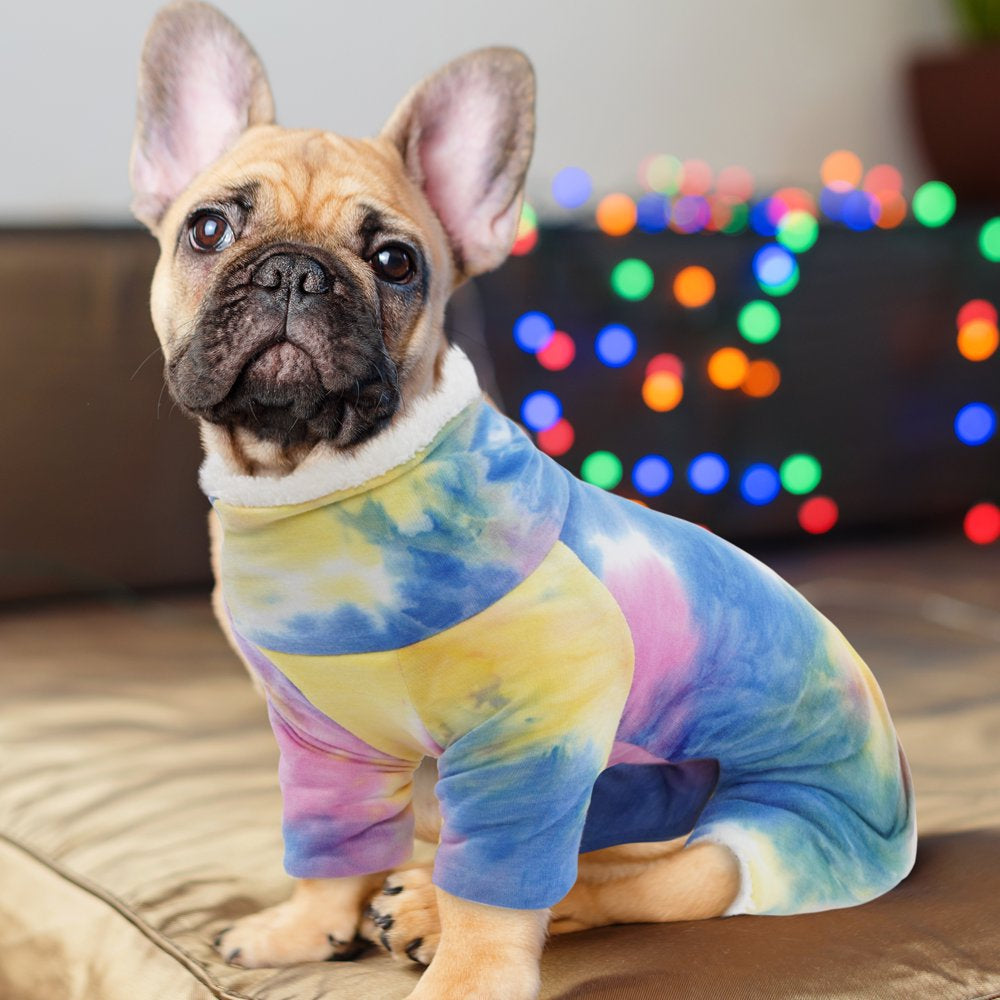 ROZKITCH Dog Pajamas Turtleneck Onesie Soft Breathable Stretchy Cotton Winter Coat Rainbow Tie Dye Shirt 4 Lges Basic Jumpsuit Clothes Apparel Outfit for Puppy and Cat Small Medium Large Dog Animals & Pet Supplies > Pet Supplies > Cat Supplies > Cat Apparel ROZKITCH   