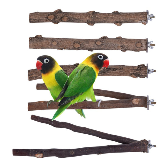 QBLEEV 5 Pcs Bird Perches Parrot Stand Natural Wood Perch Parakeet Toys Bird Cage Accessories for Conure Supplies Budgie Platform Animals & Pet Supplies > Pet Supplies > Bird Supplies > Bird Cage Accessories QBLEEV   