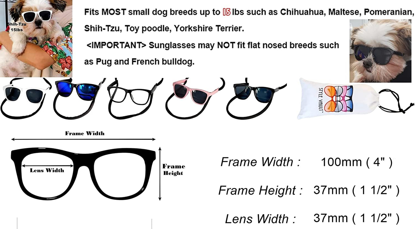 G014 Dog Pet 80S Sunglasses Goggles for Small Dogs up to 15Lbs (Pink) Animals & Pet Supplies > Pet Supplies > Dog Supplies > Dog Apparel Style Vault   