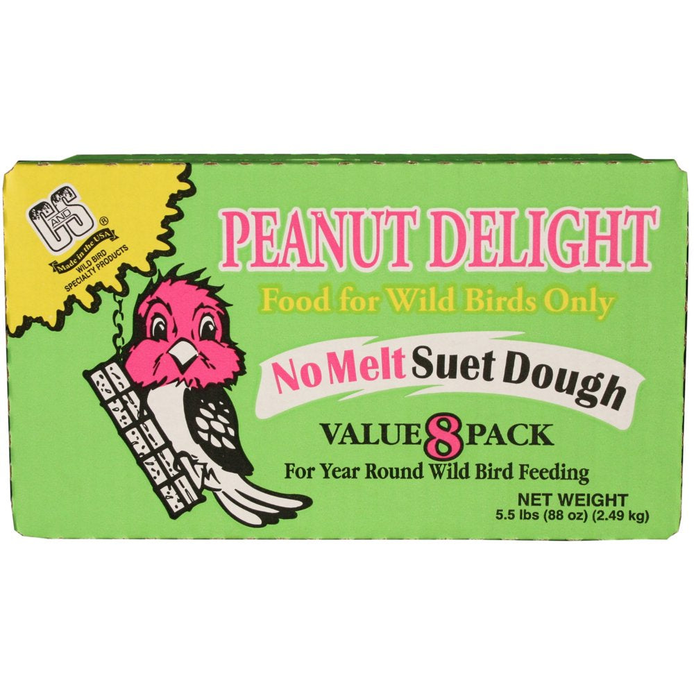 C&S Peanut Delight Value Pack, 8 Suet Cakes, Wild Bird Food