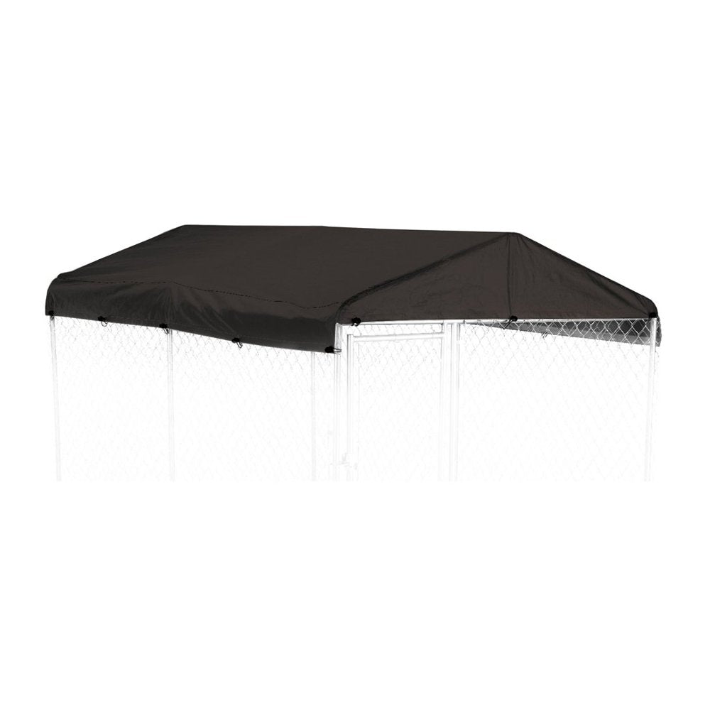 Lucky Dog Weatherguard Outdoor Dog Kennel Roof Cover, Black, 10'L X 5'W X 1'H Animals & Pet Supplies > Pet Supplies > Dog Supplies > Dog Kennels & Runs Jewett Cameron Company   