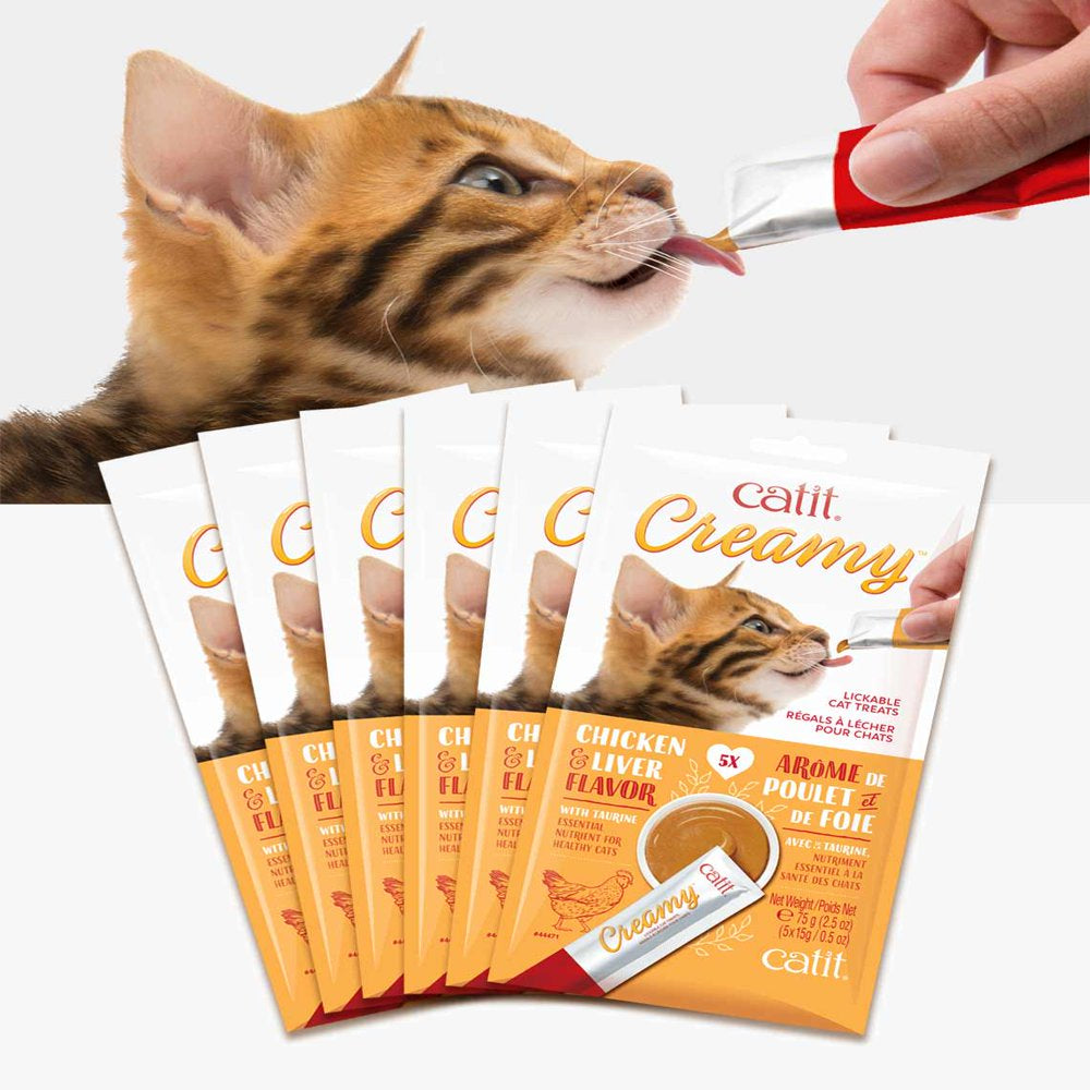 Catit Creamy Lickable Cat Treat Tube, Chicken/Liver, 30 Pack Animals & Pet Supplies > Pet Supplies > Cat Supplies > Cat Treats Hagen   