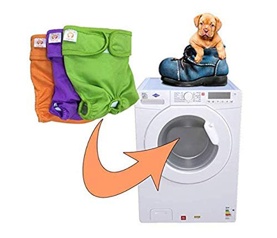 PETTING IS CARING Dog Washable Diapers & Reusable Female Dog Diapers Materials Durable Machine Washable Simple Solution for Pets Incontinence Long Travels Pants - 3 Pack Set Size (L) Animals & Pet Supplies > Pet Supplies > Dog Supplies > Dog Diaper Pads & Liners PETTING IS CARING   