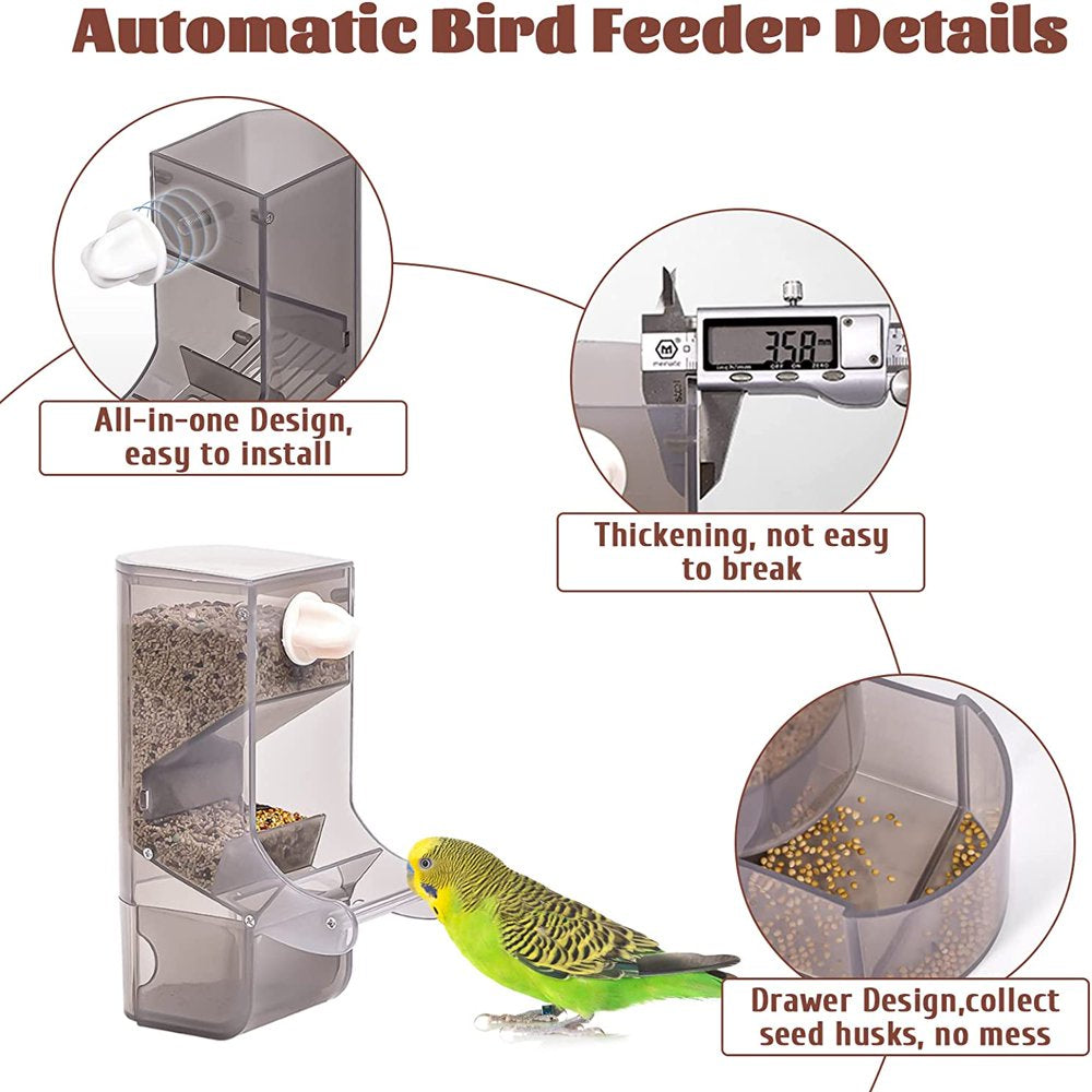 Parrot Automatic Feeder No Mess Bird Feeder for Cage Parakeet Seed Food Container Plastic Lovebirds Cage Accessories for Small Conures Budgies Canary Finches(Blue) Animals & Pet Supplies > Pet Supplies > Bird Supplies > Bird Cage Accessories Znfrt   