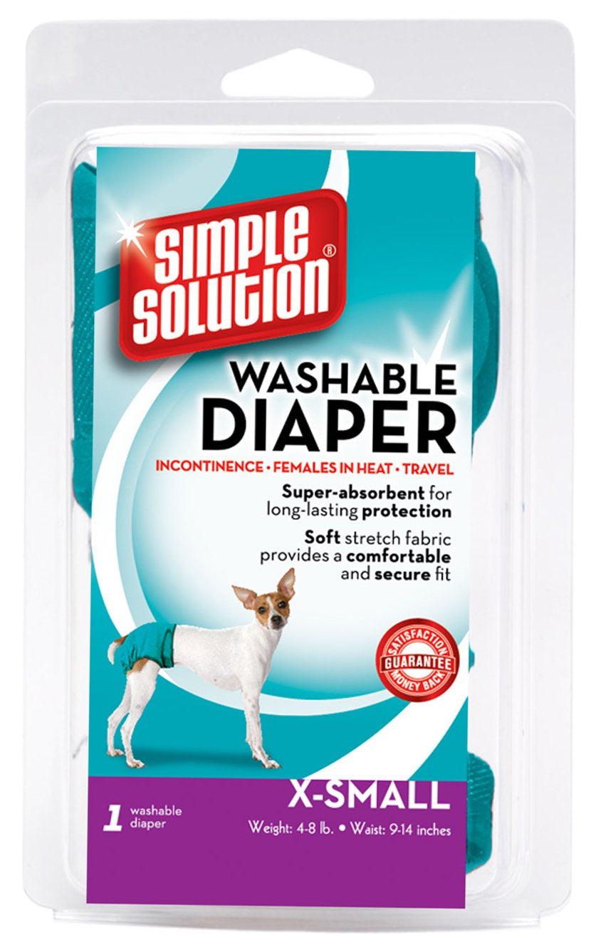 Simple Solution Washable Female Dog Diaper, Large, 1 Pack Animals & Pet Supplies > Pet Supplies > Dog Supplies > Dog Diaper Pads & Liners Simple Solution Extra-Small  