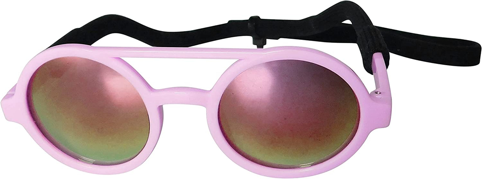 G034-Jnst Dog Cat Pet Costume round Top Bridge Sunglasses Small to Medium Breeds 15-30Lbs (Pink-Pink Mirror) Animals & Pet Supplies > Pet Supplies > Dog Supplies > Dog Apparel Style Vault Pink-pink mirror  