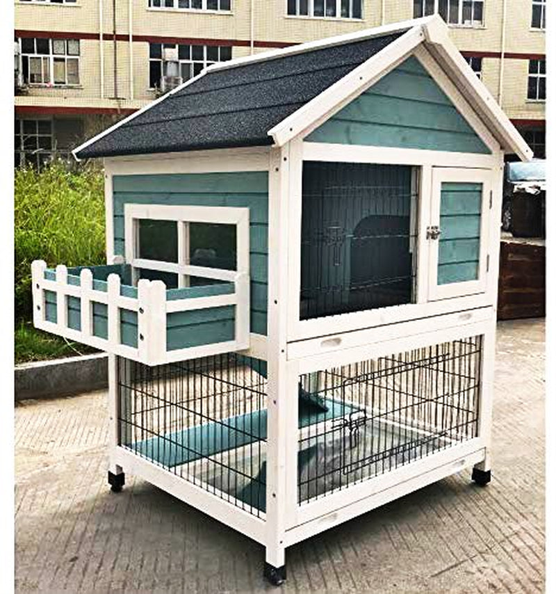 Garden Window Wooden Rabbit Hutch Bunny Cage Guinea Pig House Ferret Chinchilla Small Animal Habitat Animals & Pet Supplies > Pet Supplies > Small Animal Supplies > Small Animal Habitats & Cages Seny   