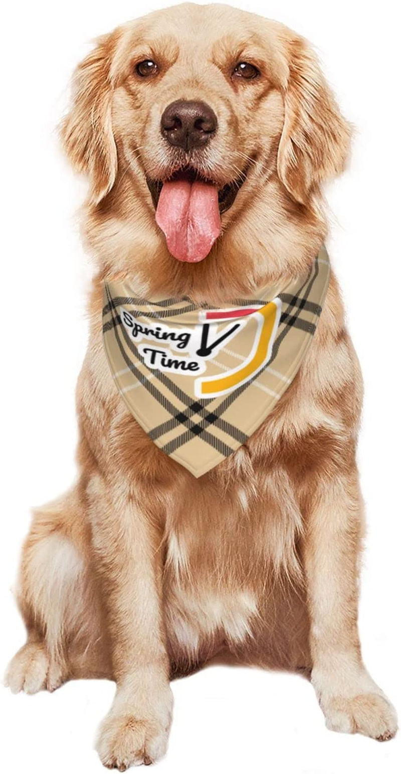 Spring Time Red Yellow Clock Pet Dog and Cat Decorative Triangle Scarf,Dog Bandana,Breathable and Stain Resistant. Animals & Pet Supplies > Pet Supplies > Dog Supplies > Dog Apparel ZALTAS   