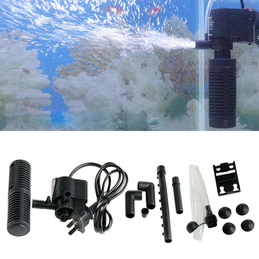 US Mini 3 in 1 Aquarium Internal Filter Fish Tank Submersible Pump Spray 5W Animals & Pet Supplies > Pet Supplies > Fish Supplies > Aquarium Filters VHUNT   