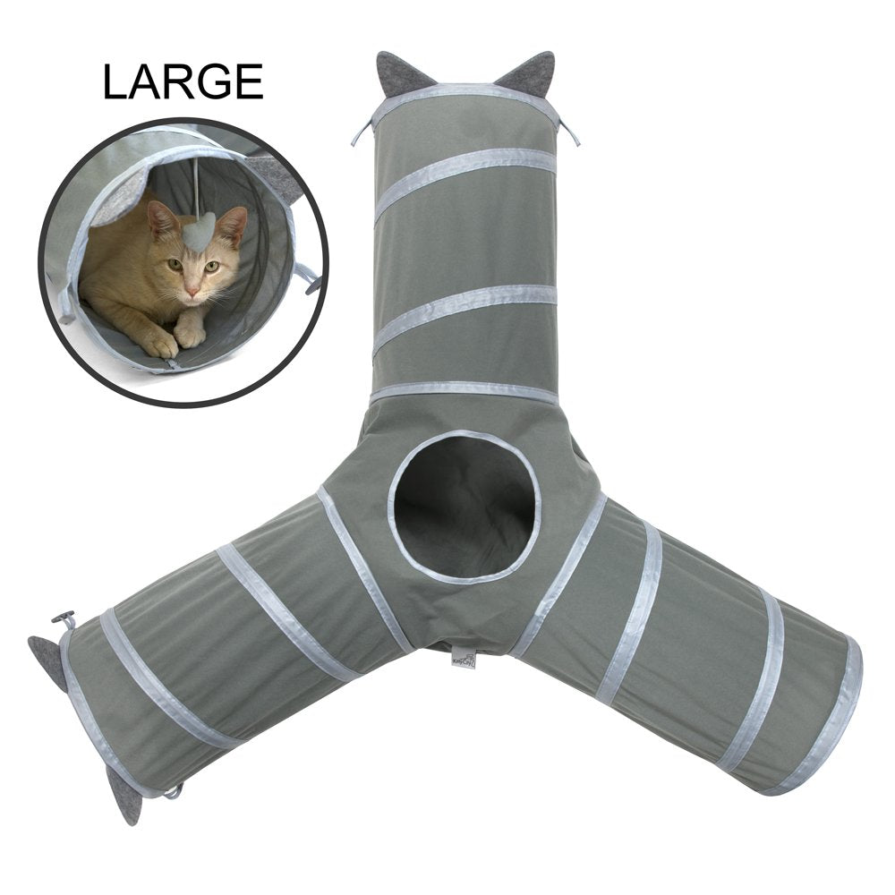 Kitty City Gray Pop-Up 3-Way Cat Tunnel, Cat Bed, Cat Toy for Cats and Kittens Animals & Pet Supplies > Pet Supplies > Cat Supplies > Cat Toys Sport Pet   