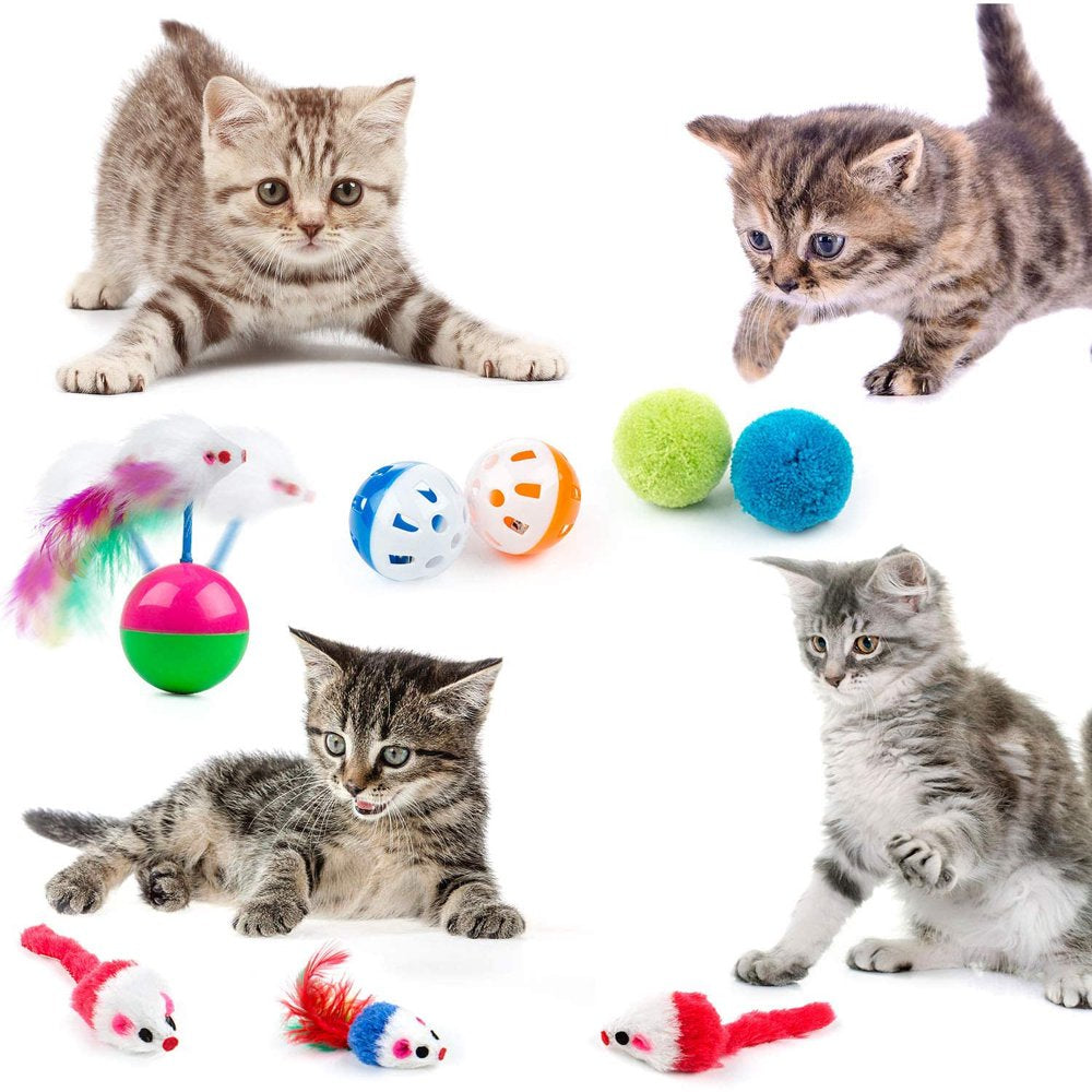 Doingart 28Pcs Cat Toys Kitten Toys Assortments, Cat Play Tunnels Catnip Fish Feathert Toy Teaser Wand Fish Fluffy Mouse Mice Balls and Bells for Cat, Puppy, Kitty Animals & Pet Supplies > Pet Supplies > Cat Supplies > Cat Toys Doingart   