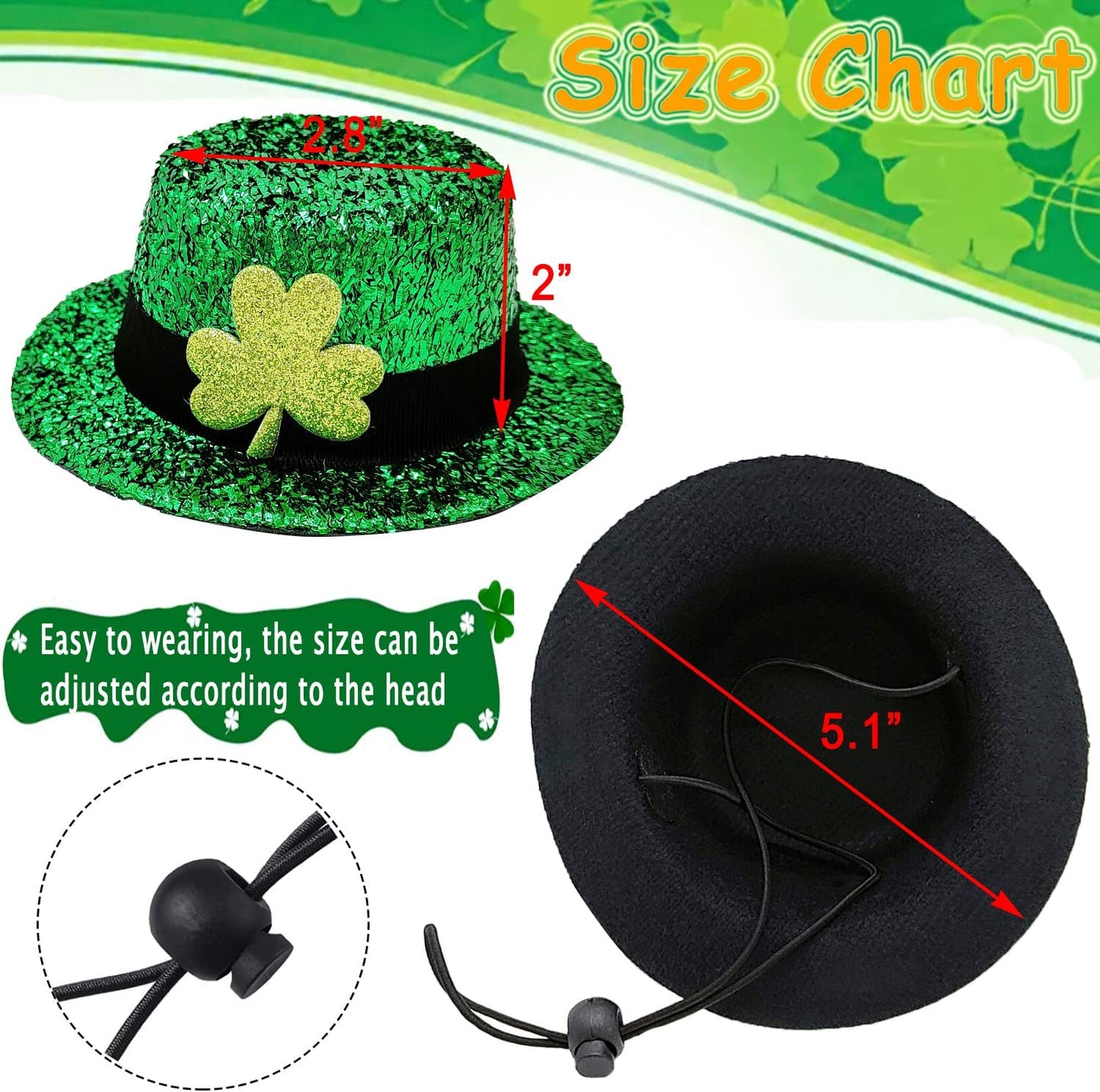 2 Pack St. Patrick'S Day Costume Dog Bandana Collar and Pet Top Hat Green Dog Bow Tie Formal Tux Clothes with D-Ring Irish Tuxedo St Patrick Costume for Dogs Puppy Cat Party Dress-Up Animals & Pet Supplies > Pet Supplies > Dog Supplies > Dog Apparel CAISANG   