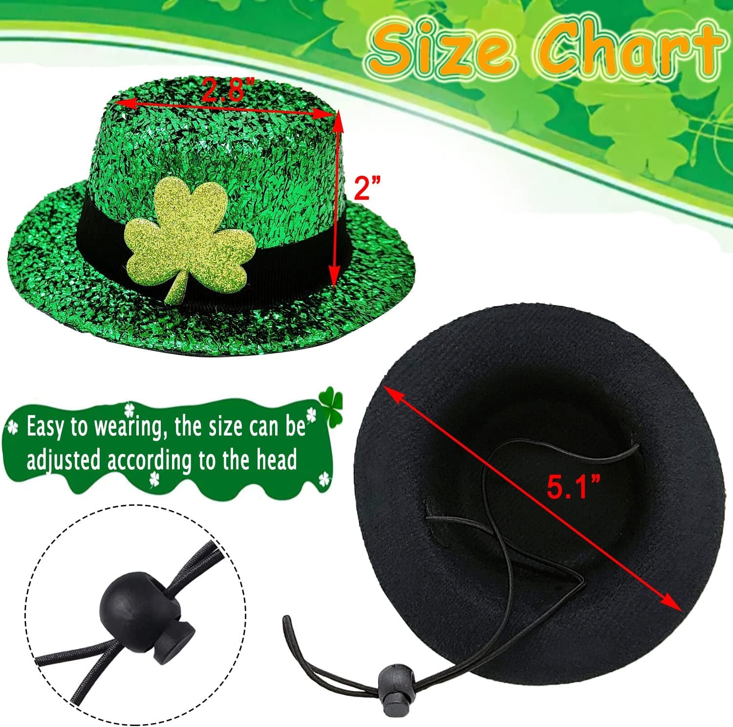 2 Pack St. Patrick'S Day Costume Dog Bandana Collar and Pet Top Hat Green Dog Bow Tie Formal Tux Clothes with D-Ring Irish Tuxedo St Patrick Costume for Dogs Puppy Cat Party Dress-Up Animals & Pet Supplies > Pet Supplies > Dog Supplies > Dog Apparel CAISANG   