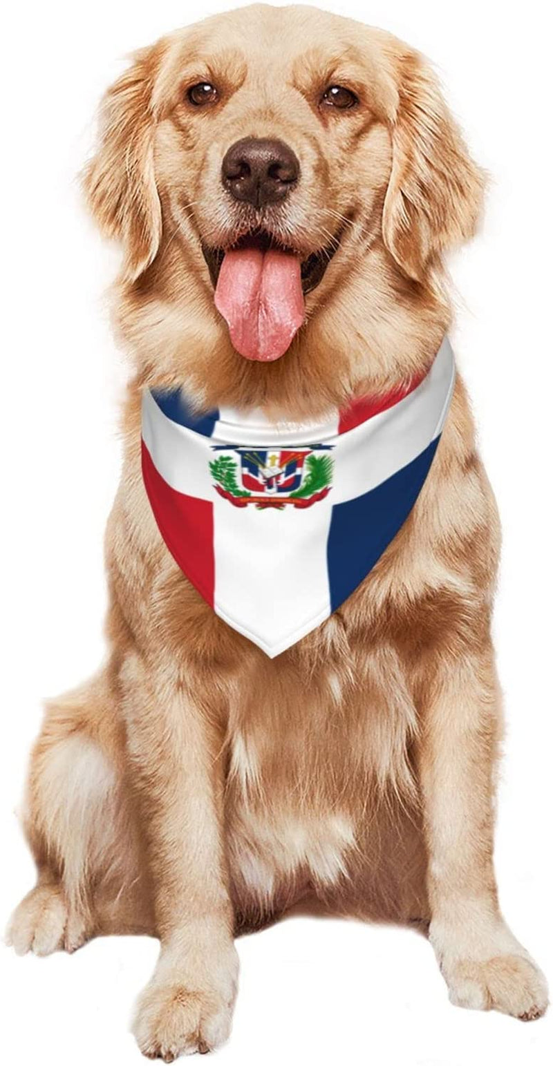 Flag of the Dominican Republic Pet Dog and Cat Decorative Triangle Scarf,Dog Bandana,Breathable and Stain Resistant. Animals & Pet Supplies > Pet Supplies > Dog Supplies > Dog Apparel ZALTAS   