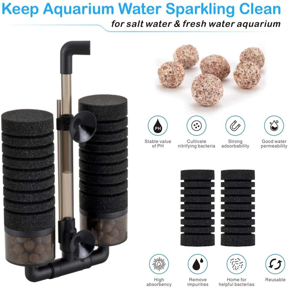 Hygger Fish Tank Aquarium Submersible Foam Filter, Double Sponge Filter, M Animals & Pet Supplies > Pet Supplies > Fish Supplies > Aquarium Filters hygger   