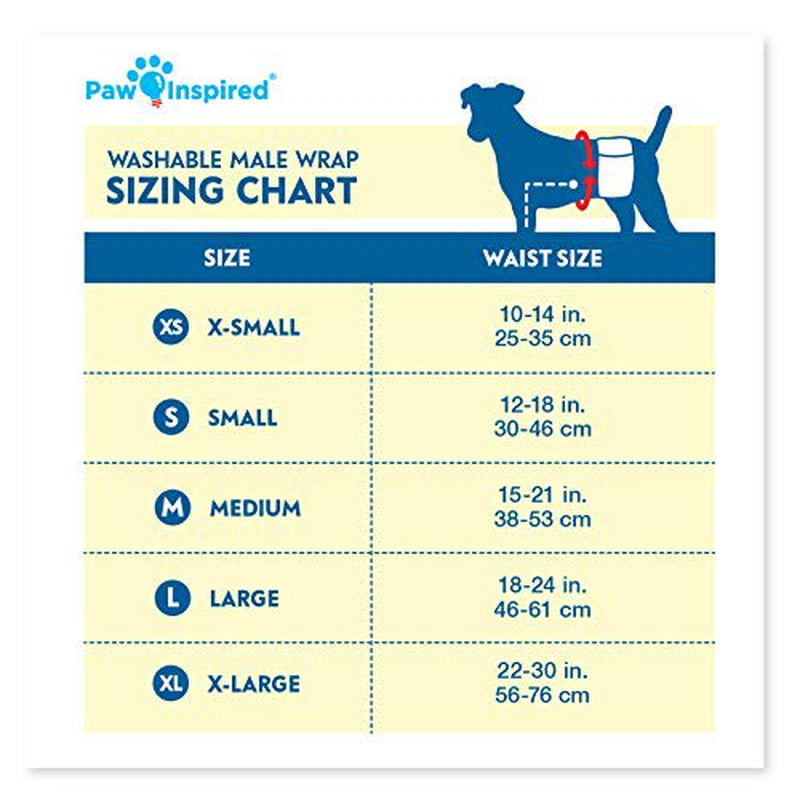 Paw Inspired 3Ct Male Dog Wraps Washable, Belly Band for Dogs | Washable Dog Diapers, Reusable Male Dog Diapers for Marking (Small (3 Ct.), Assorted (Black Lining)) Animals & Pet Supplies > Pet Supplies > Dog Supplies > Dog Diaper Pads & Liners PAW INSPIRED   