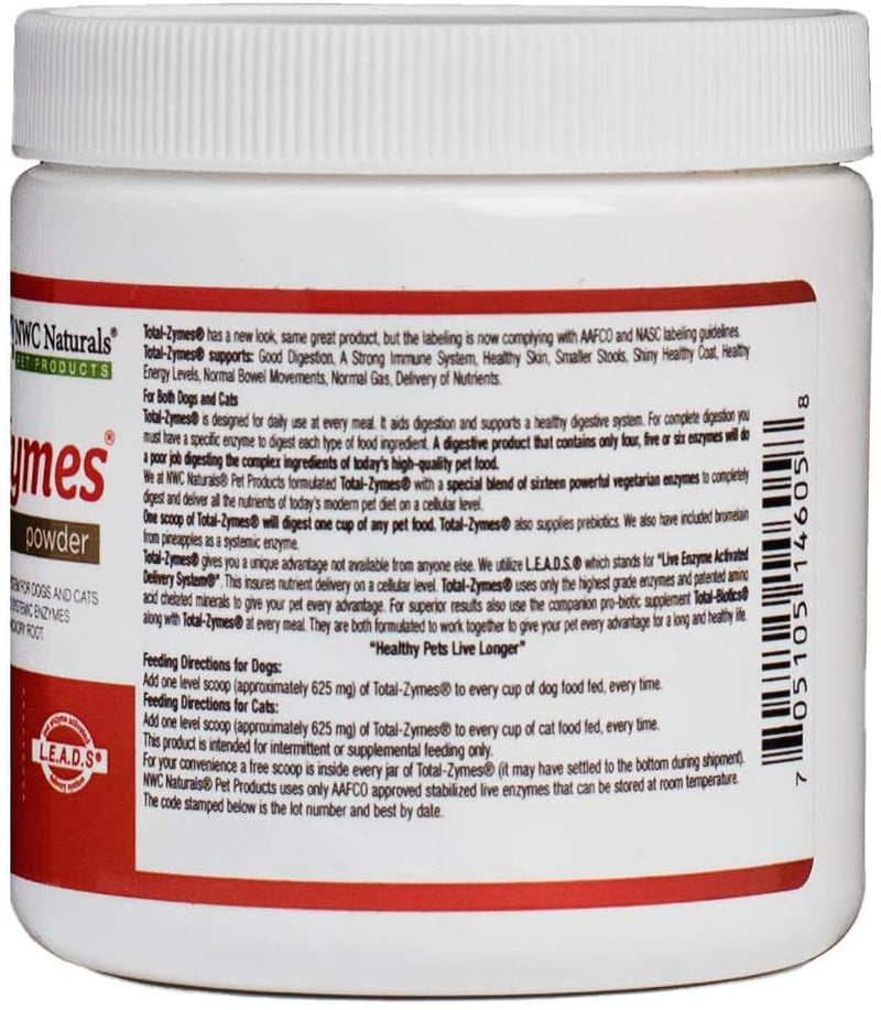 NWC Naturals- Total-Zymes - Enzymes for Canines and Felines - Treats 100 Cups of Pet Food (Vegetarian Formula) Animals & Pet Supplies > Pet Supplies > Small Animal Supplies > Small Animal Food NWC Naturals   