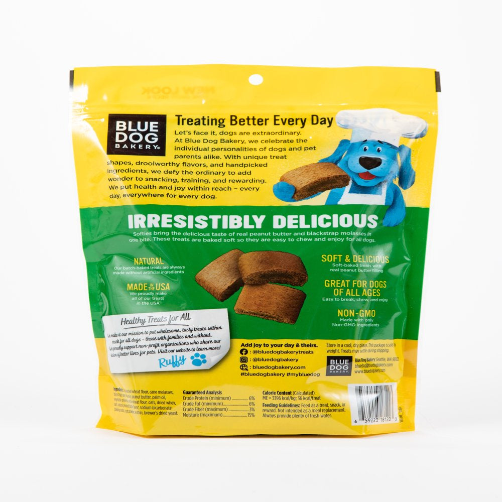 Blue Dog Bakery Softies Peanut Butter Flavor Medium Treats for Dogs, 18 Oz Bag