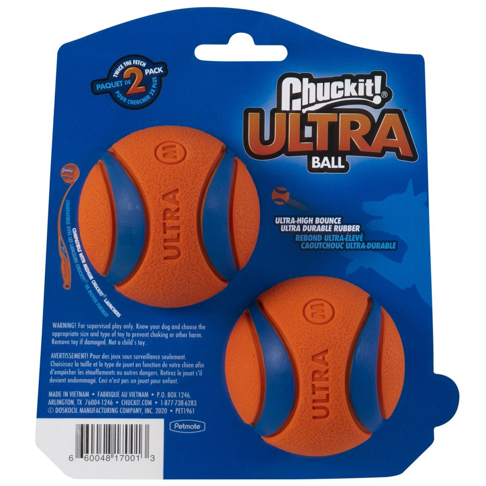 Chuckit! Ultra Ball Durable Dog Toys, Medium, 2-Pack Animals & Pet Supplies > Pet Supplies > Dog Supplies > Dog Toys Petmate   