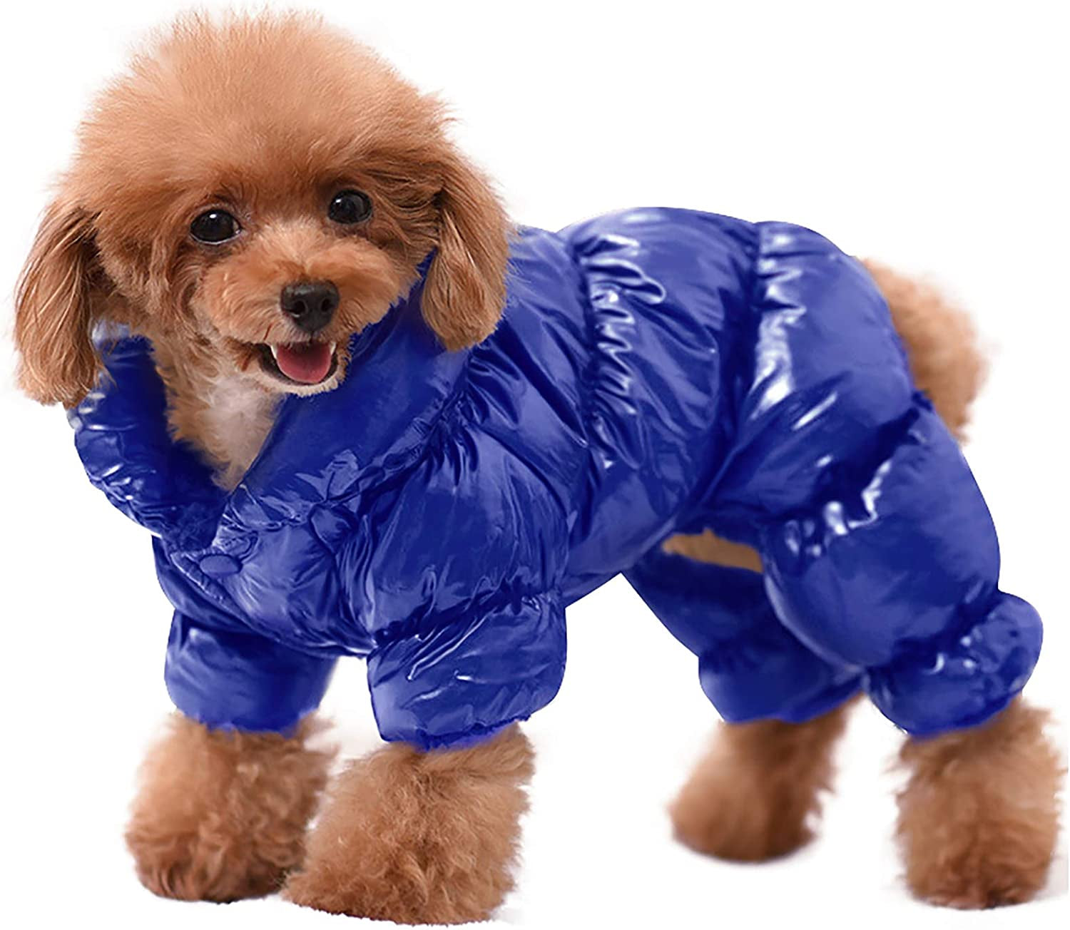 AOFITEE Dog Coat, Waterproof Dog Jacket for Winter, Fullbody Dog Coats Snowsuit, Windproof Puppy down Jacket Puffer Coat, Fleece Winter Vest for Dogs, Cold Weather Dog Coats for Small Dogs, Pink, L Animals & Pet Supplies > Pet Supplies > Dog Supplies > Dog Apparel AOFITEE Blue Chest: 17.7", Back Length: 14.2" 