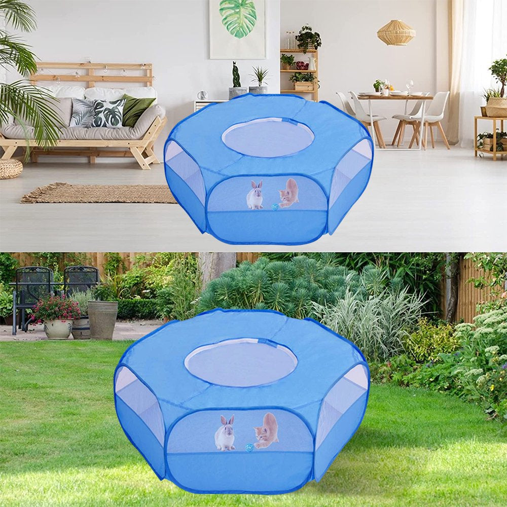 Small Animal Playpen, Waterproof Small Pet Cage Tent Portable Outdoor Exercise Yard Fence with Top Cover anti Escape Yard Fence for Kitten/Cat/Rabbits/Bunny/Hamster/Guinea Pig/Chinchillas Animals & Pet Supplies > Pet Supplies > Dog Supplies > Dog Kennels & Runs Xelparuc   