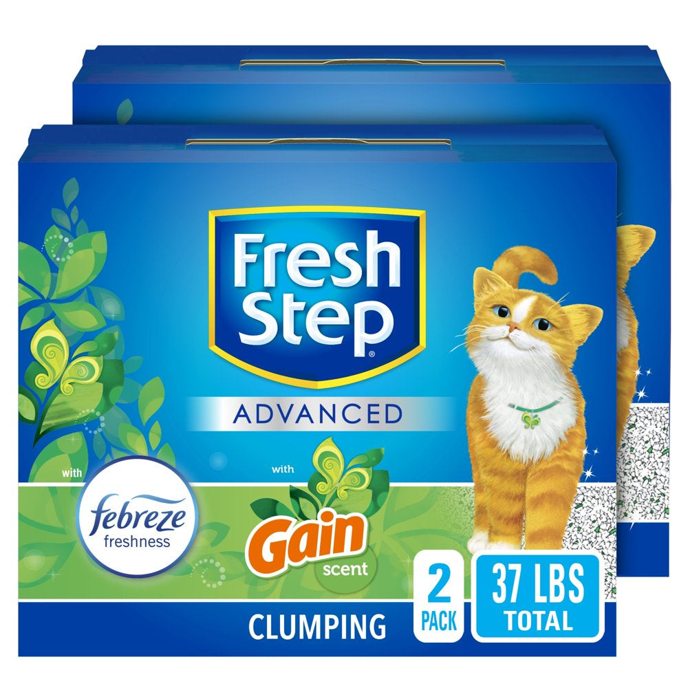 Fresh Step Advanced Clumping Cat Litter, Gain Scent, 99.9% Dust-Free, 2 Pack of 18.5 Lb Boxes Animals & Pet Supplies > Pet Supplies > Cat Supplies > Cat Litter The Clorox Company   