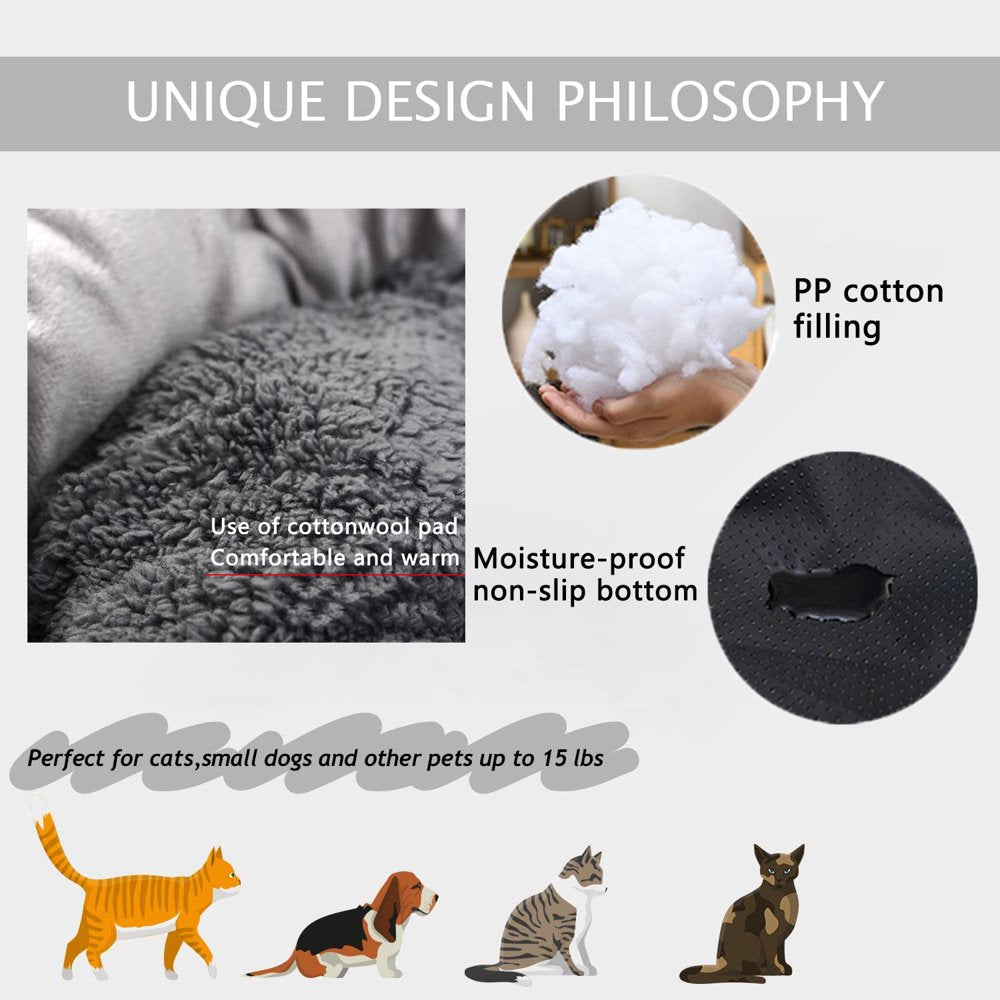 Legendog Pet Cat round Bed Dog Cushion Bed Calming Soft Sleeping Bed with Pillow for Small Dog & Indoor Cats Animals & Pet Supplies > Pet Supplies > Cat Supplies > Cat Beds Legendog   