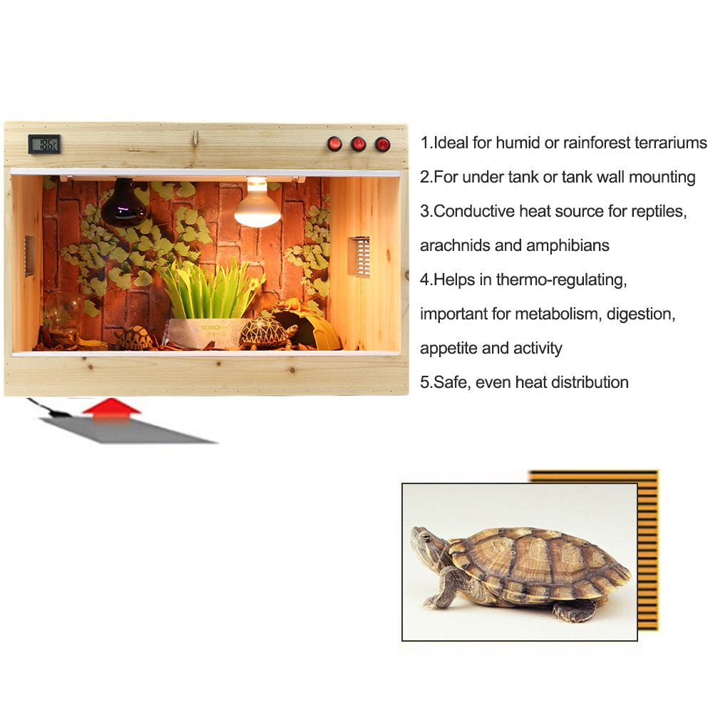 Reptile Pet Heating Pad Mat Bed PTC Heating Pet under Tank Warmer Mat Electric Mat with Temperature Controller Plug