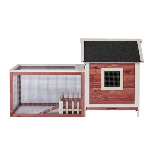 Fchunhe 55" Indoor Outdoor Rabbit Hutch,Small Animal Houses & Habitats, Bunny Cage with Removable Tray, Single Level Guinea Pig Hamster Hutch Animals & Pet Supplies > Pet Supplies > Small Animal Supplies > Small Animal Habitats & Cages Fchunhe   