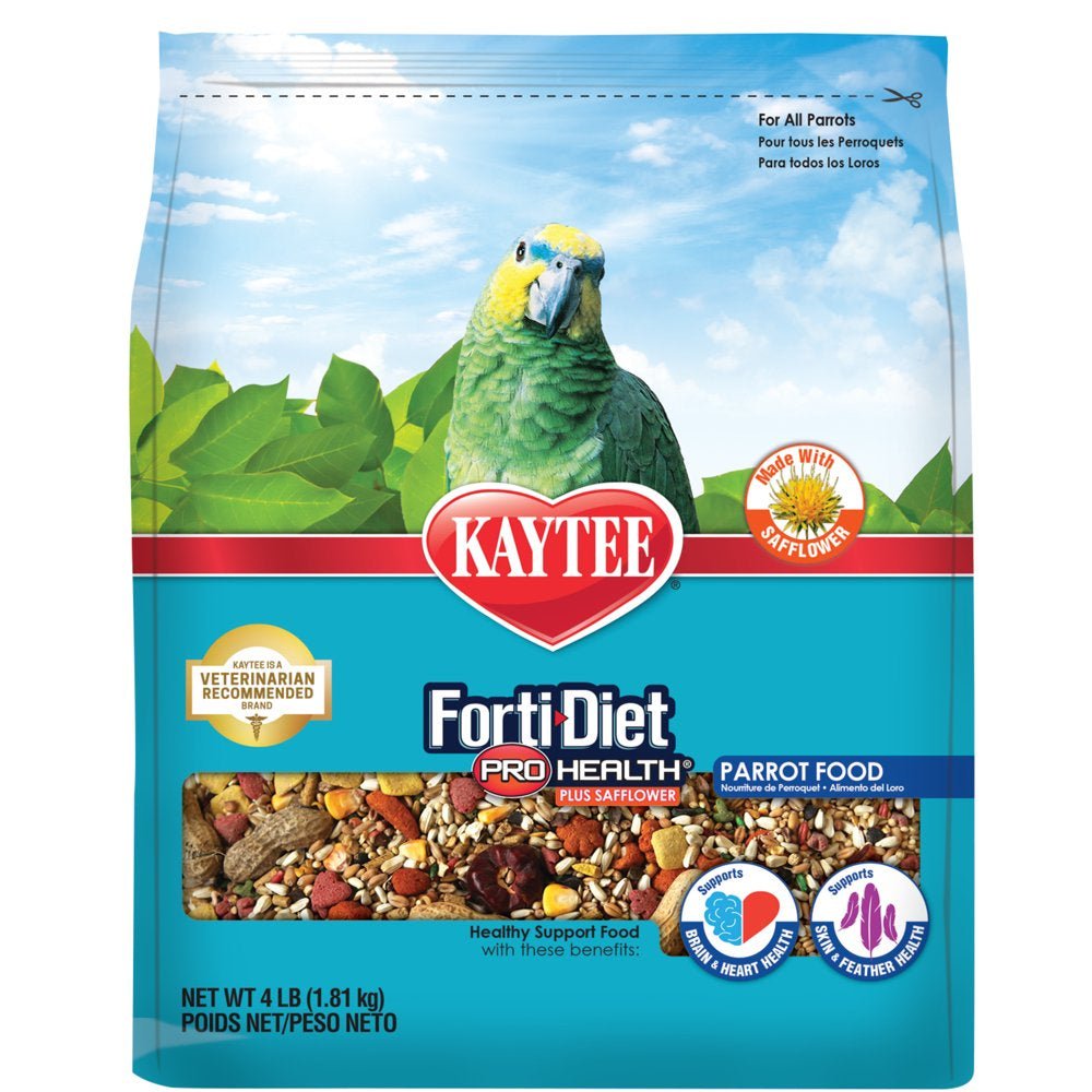 Kaytee Forti-Diet Pro Health Parrot Pet Bird Food with Safflower, 4 Lb Animals & Pet Supplies > Pet Supplies > Bird Supplies > Bird Food Central Garden and Pet   