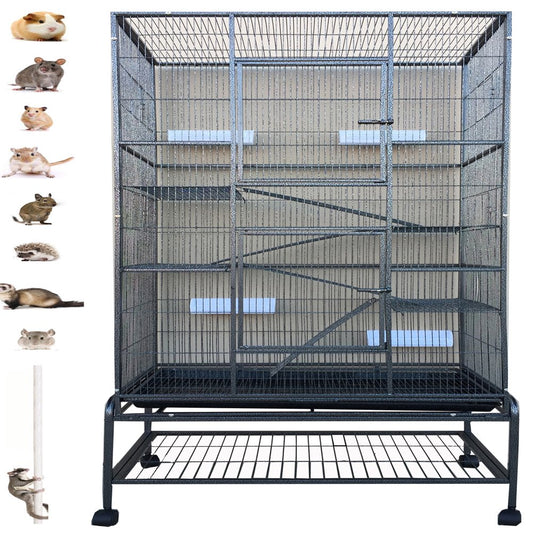 Extra Large 5-Tiers Small Animal Critter House Habitat Cage with Narrow 1/2-Inch Wire Spacing for Guinea Pig Ferret Chinchilla Sugar Glider Rats Mice Hamster Hedgehog Gerbil Animals & Pet Supplies > Pet Supplies > Small Animal Supplies > Small Animal Habitats & Cages Mcage   