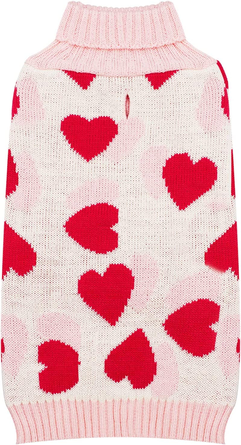 KYEESE Dogs Sweaters Valentines Day Small Dog Sweaters Red Heartwith Leash Hole Pet Sweater Pet Clothes,M Animals & Pet Supplies > Pet Supplies > Dog Supplies > Dog Apparel kyeese 1#Valentine XX-Large (35-60lbs) 