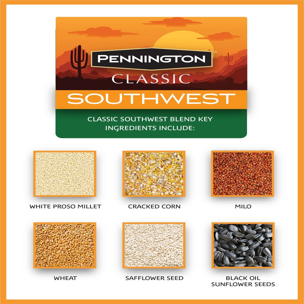 Pennington Southwest Blend Wild Bird Feed and Seed, 20 Lb. Bag Animals & Pet Supplies > Pet Supplies > Bird Supplies > Bird Food CENTRAL GARDEN & PET COMPANY   