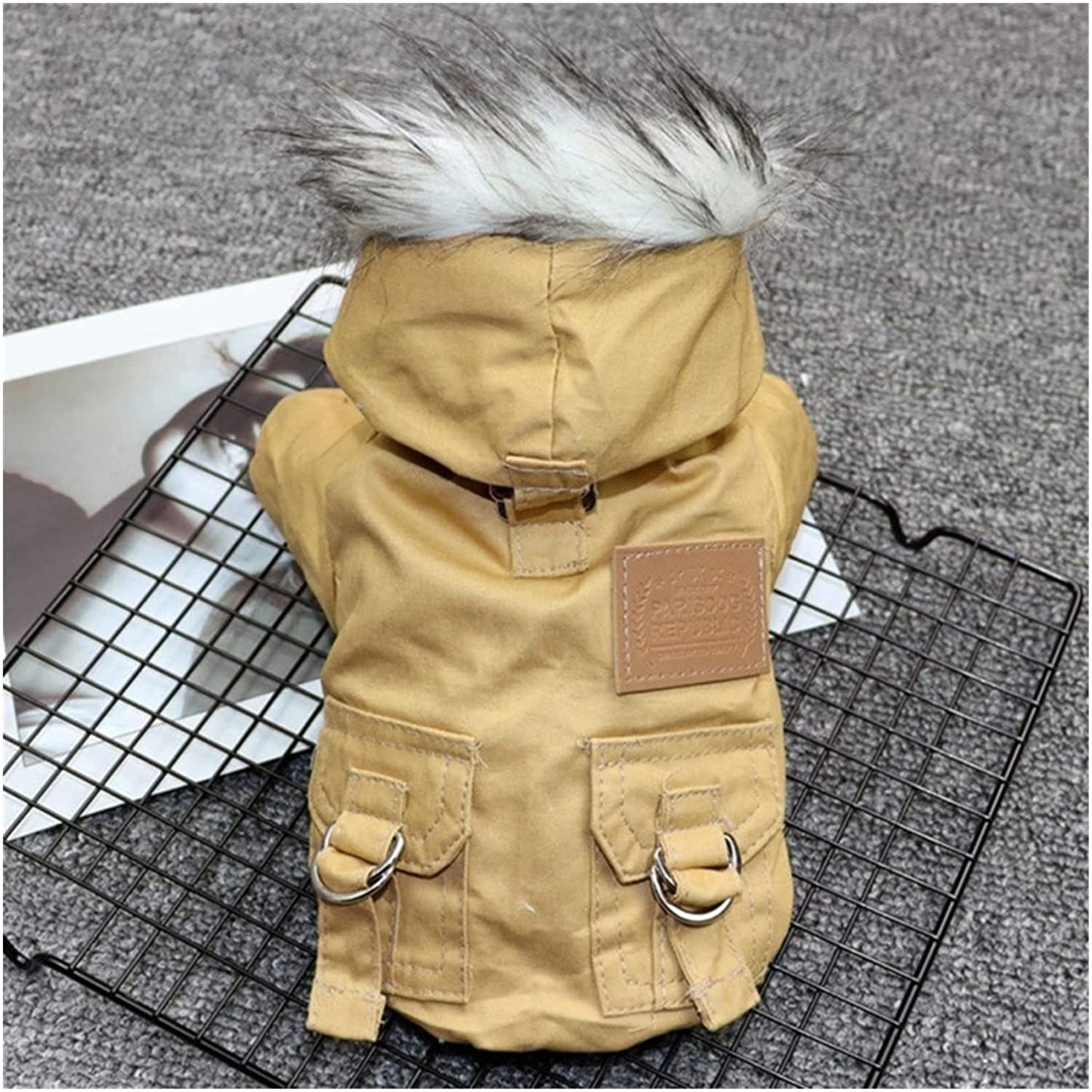 Dog Clothes Warm Puppy Jacket Coat for Small Medium Dog Clothes Hoodie Pets Clothing (Color : Khaki, Size : 2XL) Animals & Pet Supplies > Pet Supplies > Dog Supplies > Dog Apparel keffiyeh   