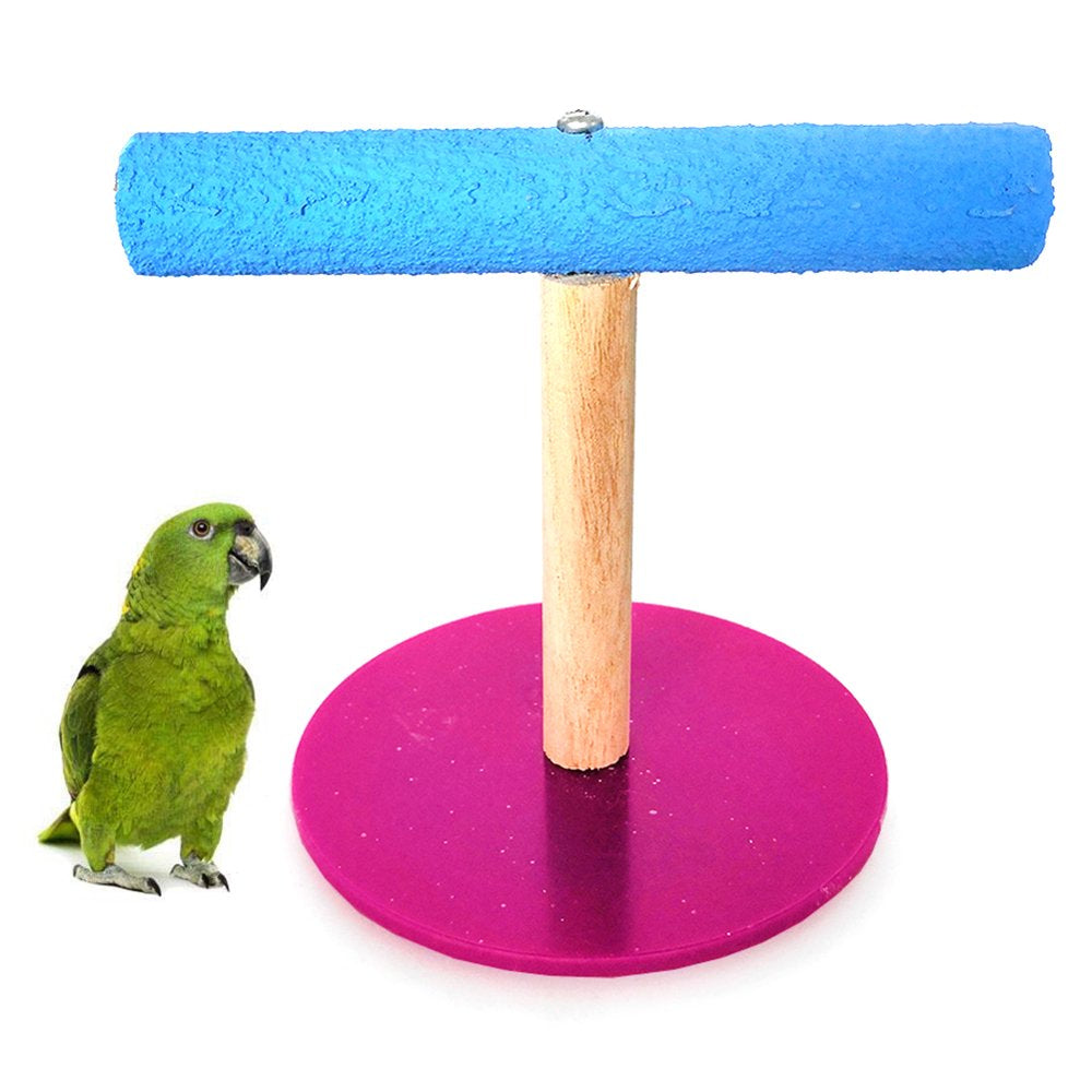 Shulemin Wooden Pet Bird Parrot Cage Training Stand Perch Play Gym Budgie Parakeet Toy,Random Color S Animals & Pet Supplies > Pet Supplies > Bird Supplies > Bird Gyms & Playstands Shulemin   