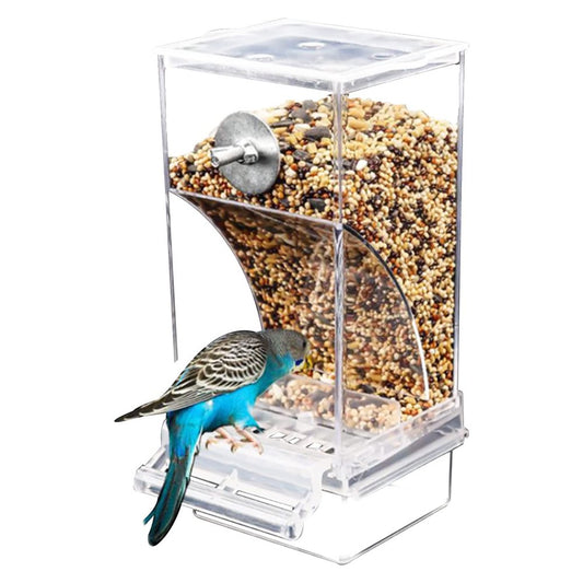 Catinbow No Mess Bird Feeders - Automatic Parrot Feeder Drinker | Acrylic Seed Food Container | Cage Accessories for Small and Medium Parakeets Cockatiels Lovebirds Animals & Pet Supplies > Pet Supplies > Bird Supplies > Bird Cage Accessories Catinbow   