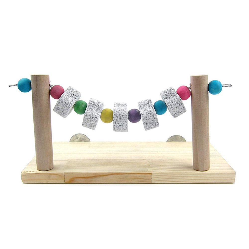 Jiaqi Pet Bird Parrot Wood Stand Platform Molar Mineral Stone Cage Mounted Chew Toy Animals & Pet Supplies > Pet Supplies > Bird Supplies > Bird Toys JiaQi   