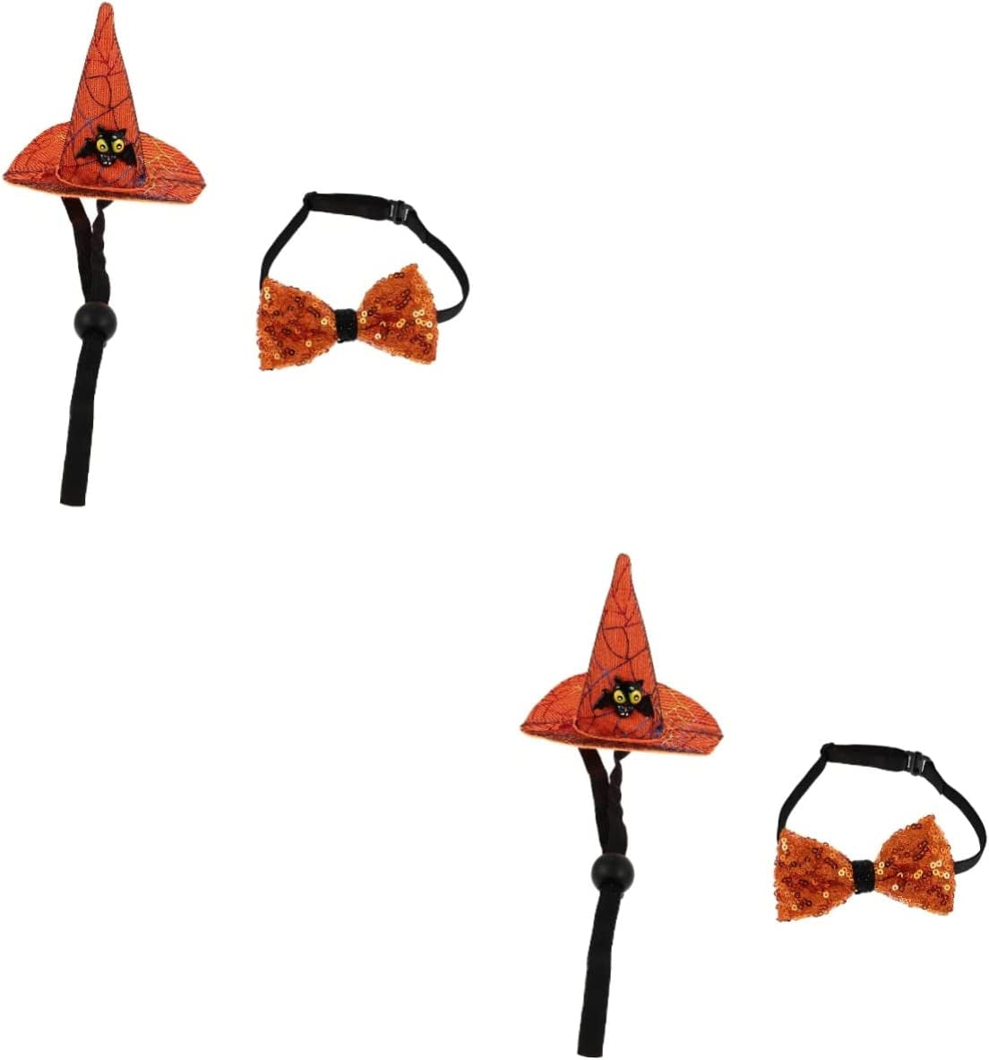 Balacoo 1 Set Headwear Wizard Head Party for Dogs Bat Collar Adjustable Gift Pets Ornaments Kitten Cosplay Puppy Birthday Tie- Pumpkin Cape Web Small Pet Puppies with Sequins Present Tie Animals & Pet Supplies > Pet Supplies > Dog Supplies > Dog Apparel Balacoo Orangex2pcs 11X11X11cmx2pcs 