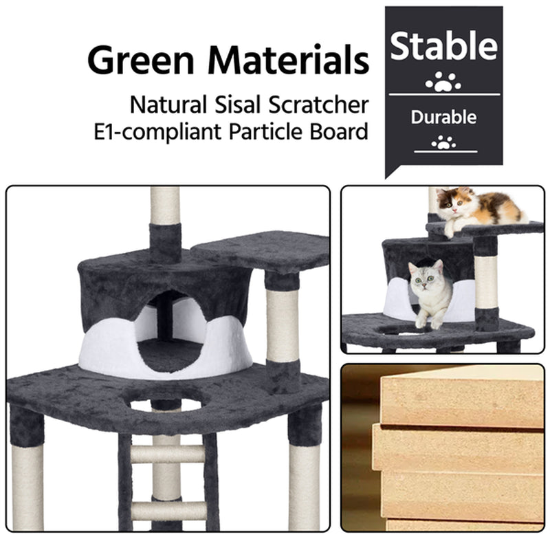 Smilemart 48" Cat Tree with Condo and Scratching Post Tower, Dark Gray Animals & Pet Supplies > Pet Supplies > Cat Supplies > Cat Furniture SmileMart   