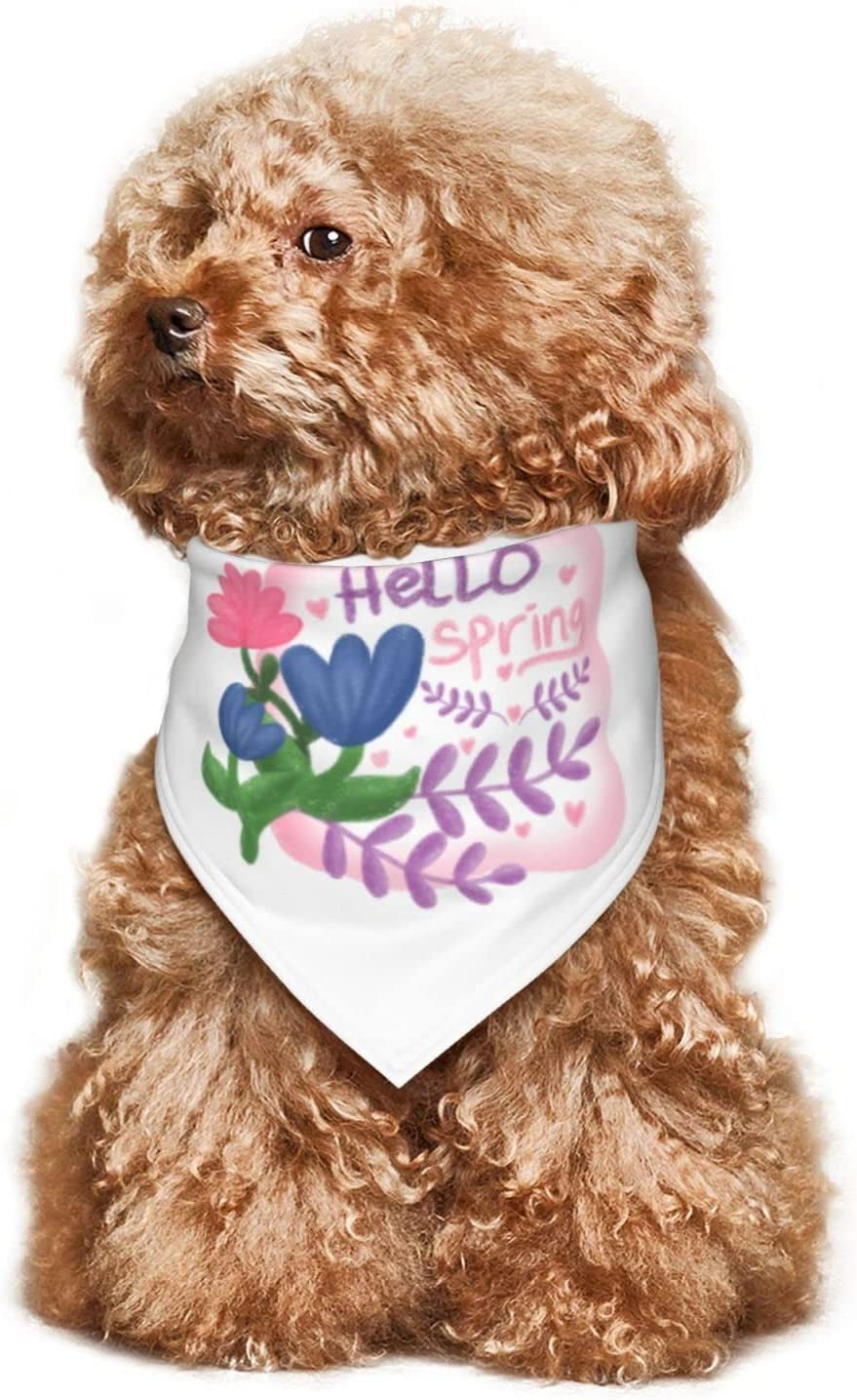 Floral Labels Hello Spring Blue Pet Dog and Cat Decorative Triangle Scarf,Dog Bandana,Breathable and Stain Resistant. Animals & Pet Supplies > Pet Supplies > Dog Supplies > Dog Apparel ZALTAS   