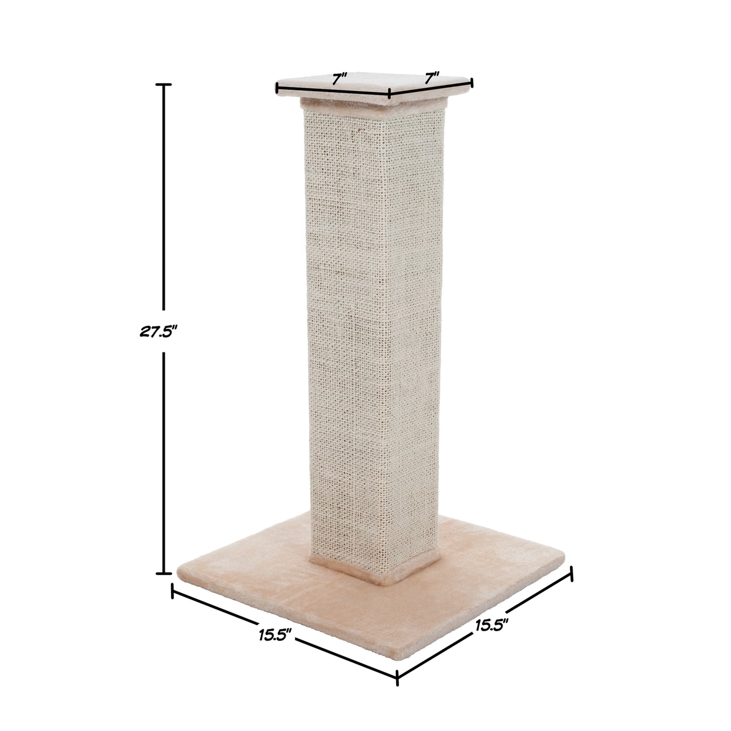 Cat Scratching Post with Carpeted Base – 27.75-Inch Sisal Burlap Fabric Scratcher – Furniture Scratching Deterrent for Indoor Cats by Petmaker (Beige) Animals & Pet Supplies > Pet Supplies > Cat Supplies > Cat Furniture Trademark Global LLC   