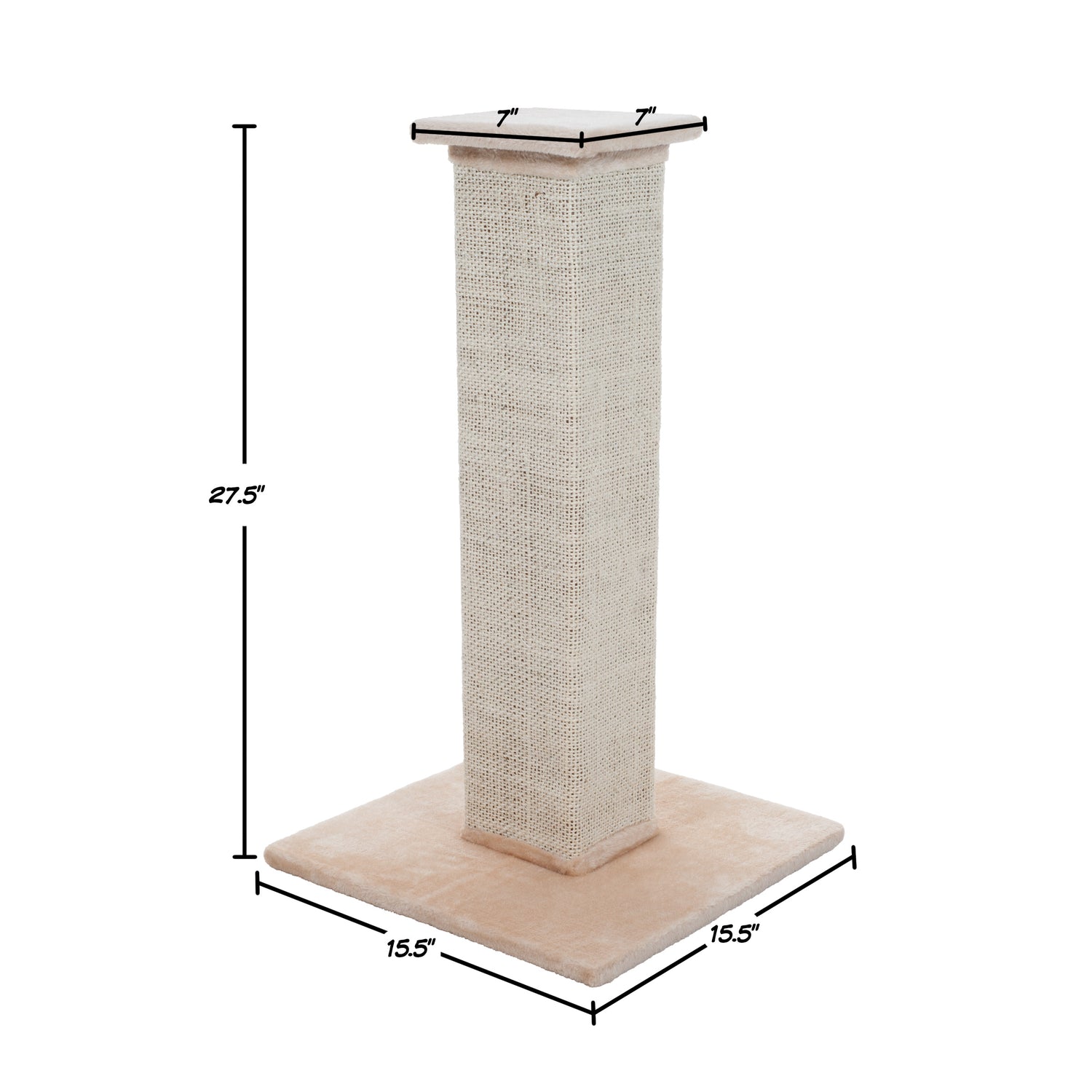 Cat Scratching Post with Carpeted Base – 27.75-Inch Sisal Burlap Fabric Scratcher – Furniture Scratching Deterrent for Indoor Cats by Petmaker (Beige) Animals & Pet Supplies > Pet Supplies > Cat Supplies > Cat Furniture Trademark Global LLC   