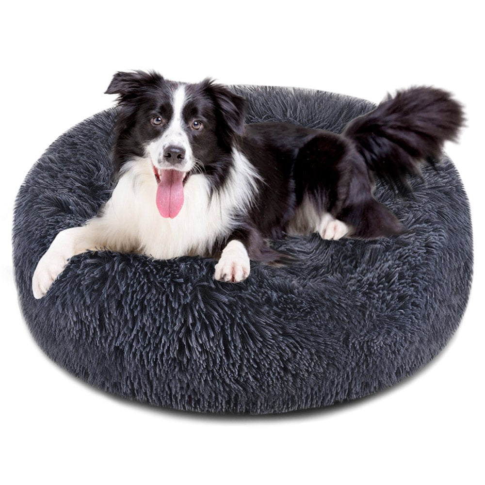 Focuspet Pet Dog Bed Cat Bed, round Plush Dog Beds for Small Medium Large Dogs and Cats, Donut Calming Puppy Bed Washable,Dark Gray Animals & Pet Supplies > Pet Supplies > Cat Supplies > Cat Beds 09198226552753 XL-40"  