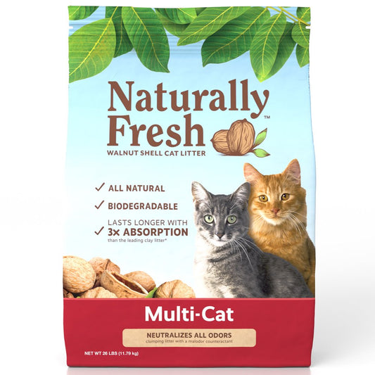 Naturally Fresh Walnut-Based Multi-Cat Quick-Clumping Cat Litter 26 Lb. Bag Animals & Pet Supplies > Pet Supplies > Cat Supplies > Cat Litter Eco-Shell, LP 26 lbs  